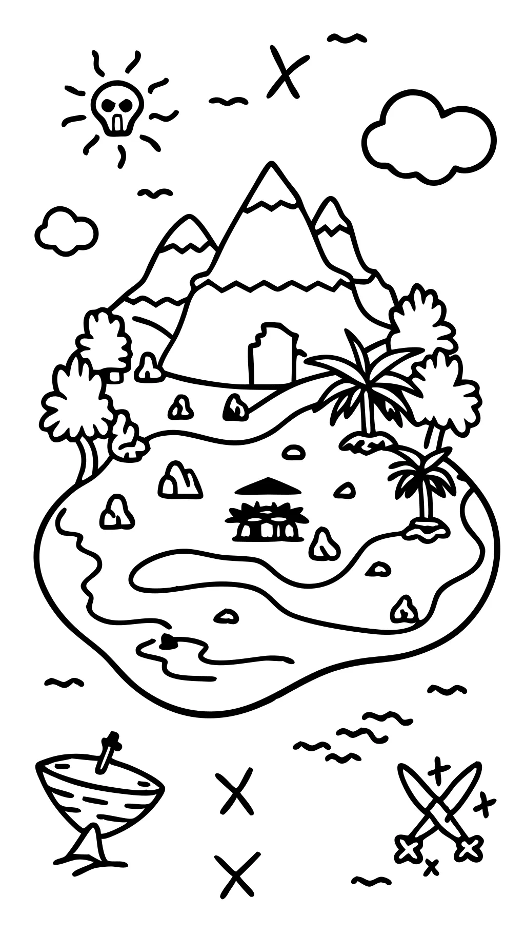 coloring page of a map